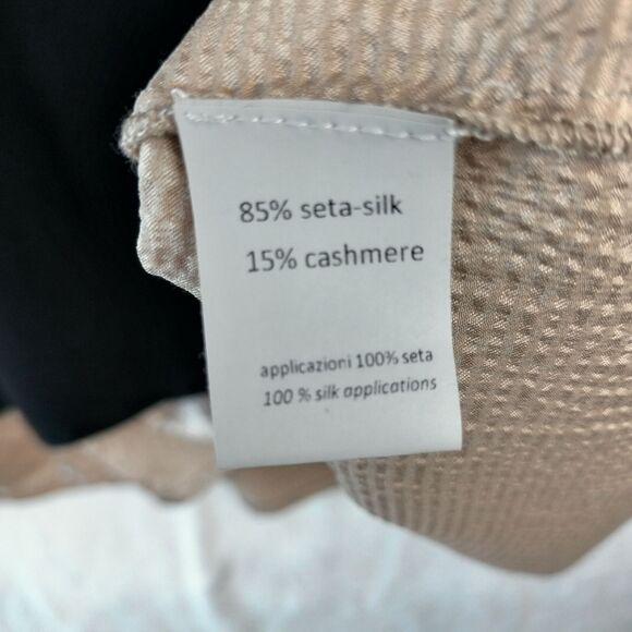 Jennifer Tattanelli Sweater Womens Size 50 US16 Black Cashmere Silk Quiet Luxury - Picture 10 of 13